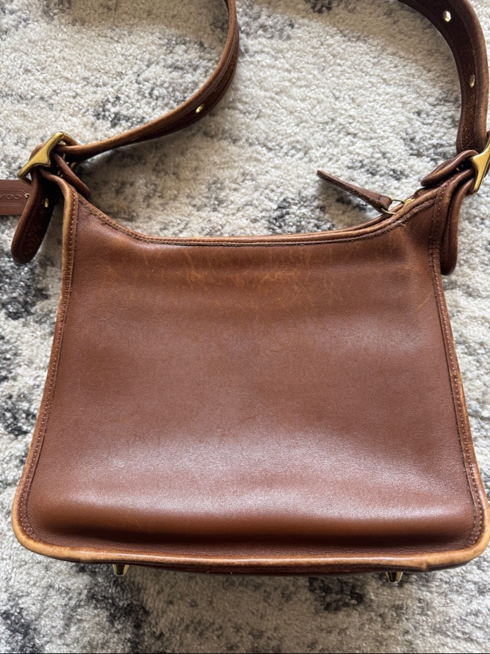 VINTAGE COACH BAG LEGACY ZIP #9966 BRITISH TAN LEATHER SHOULDER BAG CROSSBODY - Picture 6 of 11